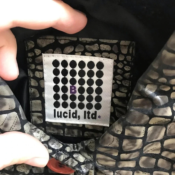 Vtg B Lucid Animal Print Leather Jacket Sz M - Picture 2 of 6